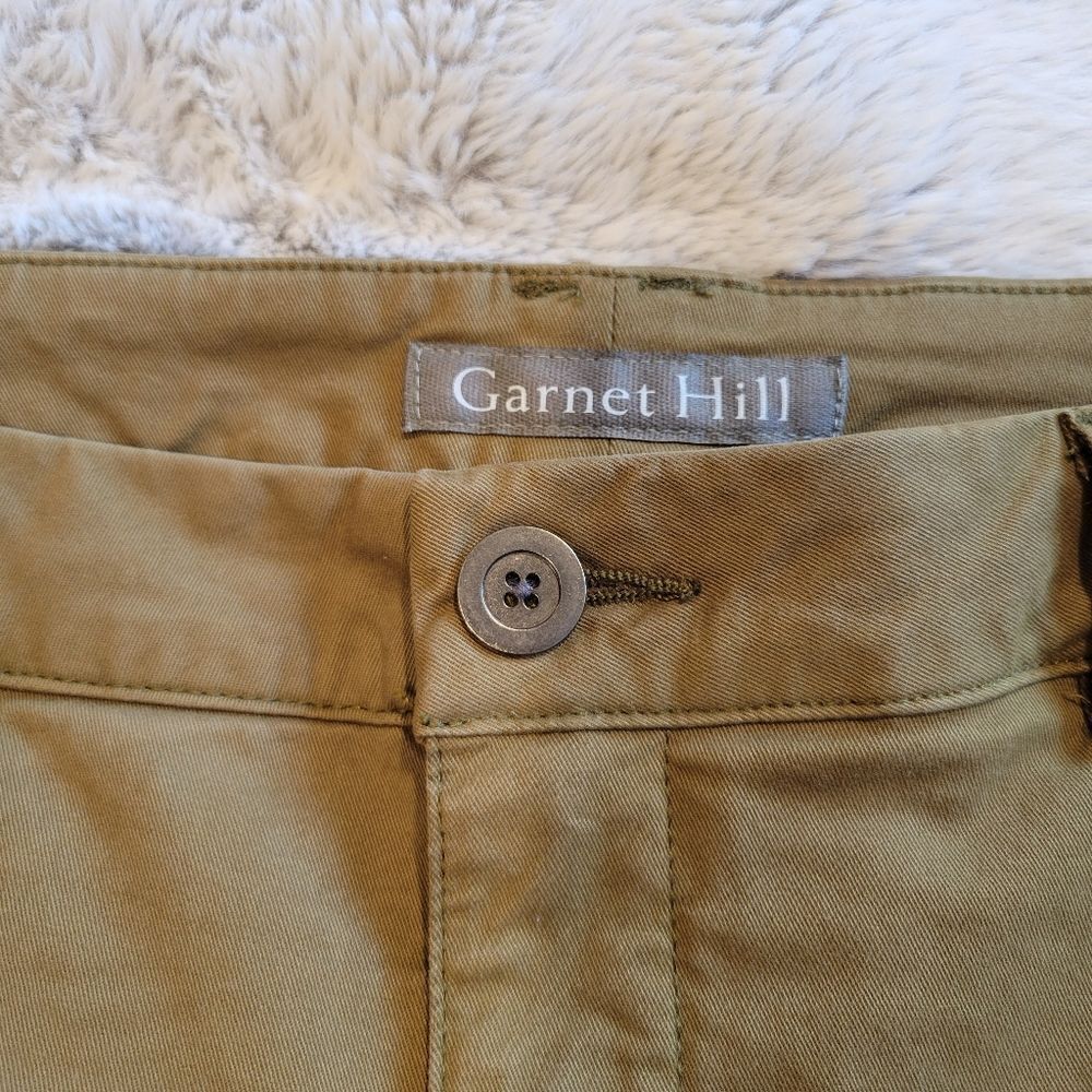 Garnet Hill organic cotton chino wide leg, brown/camel size 14 - Picture 3 of 12